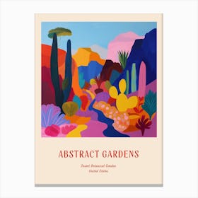 Colourful Gardens Desert Botanical Garden Usa 1 Red Poster Canvas Print