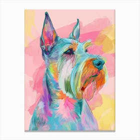 Welsh Terrier Dog Pastel Line Watercolour Illustration  3 Canvas Print