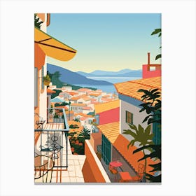 Puerto Vallarta, Mexico, Graphic Illustration 3 Canvas Print