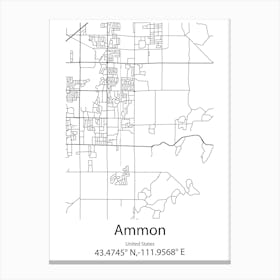 Ammon,United States Minimalist Map Canvas Print