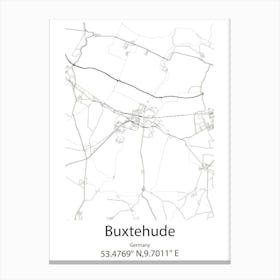 Buxtehude,Germany Minimalist Map Canvas Print