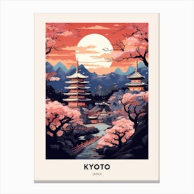 Winter Night  Travel Poster Kyoto Japan 1 Canvas Print
