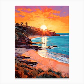 Sunkissed Painting Of Coogee Beach Australia 1 Canvas Print