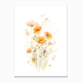 Watercolor Poppies 3 Canvas Print