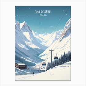 Poster Of Val D Isere   France, Ski Resort Illustration 0 Canvas Print