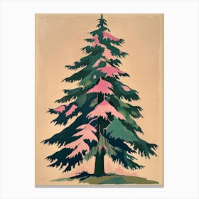 Douglas Fir Tree Illustration Colourful 1 Canvas Print