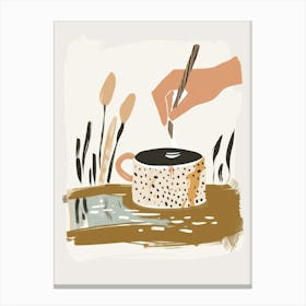 Illustration Of A Cup Of Coffee Canvas Print