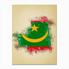 Mauritania Flag Vintage Canvas Print