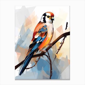 Bird Painting Collage American Kestrel 2 Canvas Print