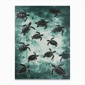Sea Turtle Wallpaper Inspired Pattern Canvas Print