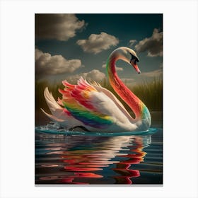 Rainbow Swan 1 Canvas Print