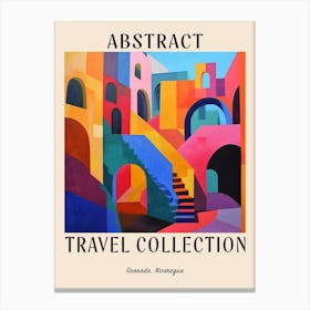 Abstract Travel Collection Poster Granada Nicaragua 2 Canvas Print