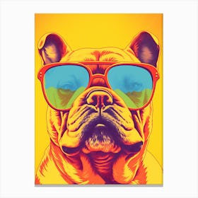 French Bulldog With Sunglasses Canvas Print
