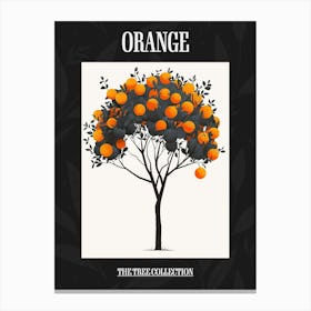 Orange Tree Pixel Illustration 4 Poster Canvas Print