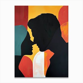 Couple Kissing, Minimalism, Abstract Valentine's Day Canvas Print