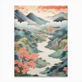 Iya Valley In Tokushima, Ukiyo E Drawing 2 Canvas Print