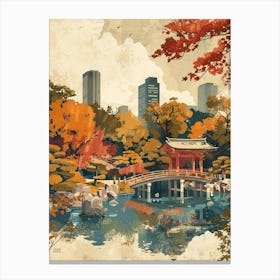 Ueno Park In Tokyo Mid Century Modern Canvas Print