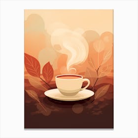 Autumn Tea Cup Vector Illustration Canvas Print