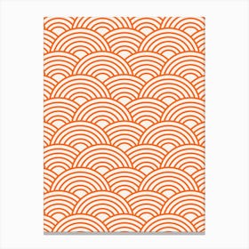 Japanese Seigaiha Wave Orange Canvas Print