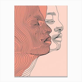 Simplicity Pink Lines Woman Abstract 3 Canvas Print