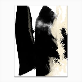 Black And Neutral Abstract Painting Canvas Print