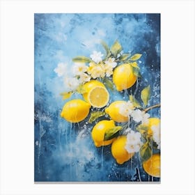 Lemons And Flowers Canvas Print