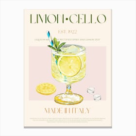 Limoncello Cocktail Mid Century Canvas Print