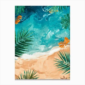 Tropical Beach Painting Canvas Print