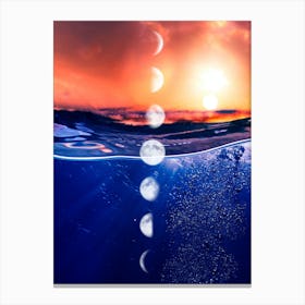Phases Of The Moon - Moon phases poster Canvas Print