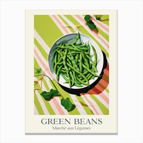 Marche Aux Legumes Green Beans Summer Illustration 3 Canvas Print
