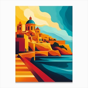 A Modern Art Poster Of Malta 3 Canvas Print