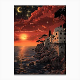 Sunset On The Coast Canvas Print
