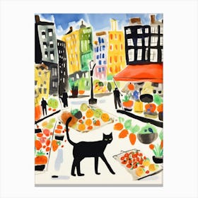 The Food Market In Brooklyn 1 Illustration Canvas Print