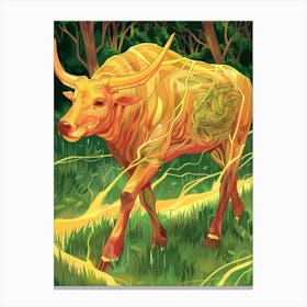 Bull With Lightning Canvas Print