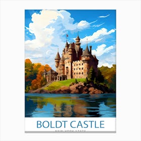 Boldt Castle New York State TTravel Poster Canvas Print