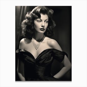 Black And White Photograph Of Ava Gardner 3 Canvas Print