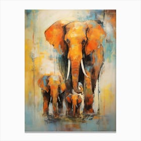 Elephant  Abstract Expressionism 4 Canvas Print