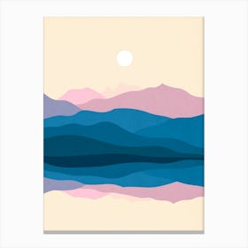 Watercolor sunset landscape 32 Canvas Print