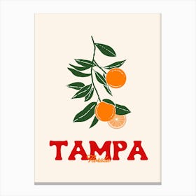 Tampa Florida City Plants Coastal Wall Art Canvas Print