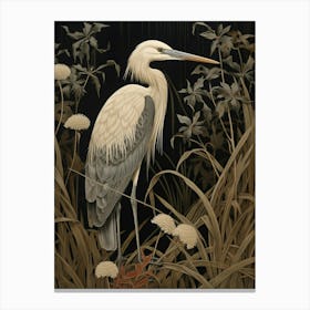 Dark And Moody Botanical Stork 2 Canvas Print
