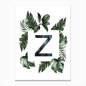 Botanical Alphabet Z Canvas Print