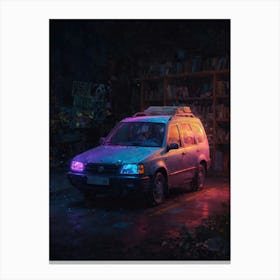 Car In A Library Canvas Print