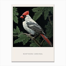 Ohara Koson Inspired Bird Painting Northern Cardinal 2 Poster Canvas Print