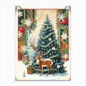 William Morris Christmas Tree With Deer 1 Stampe su tela