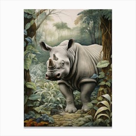 Grey Rhino Exploring Nature 3 Canvas Print