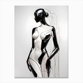 Black And White Mannequin Canvas Print