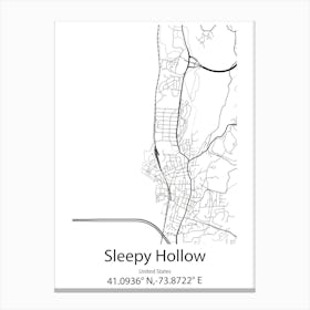 Sleepy Hollow,United States Minimalist Map Canvas Print