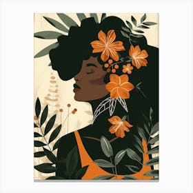 African Woman With Flowers 5 Canvas Print