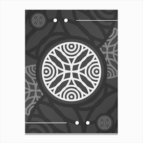 Geometric Glyph Abstract Array in White and Gray n.0070 Canvas Print