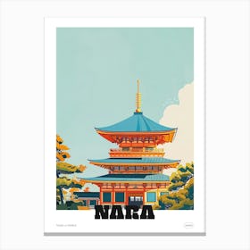 Todai Ji Temple Nara 2 Colourful Illustration Poster Canvas Print